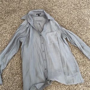 Grey Linen Express Blouse